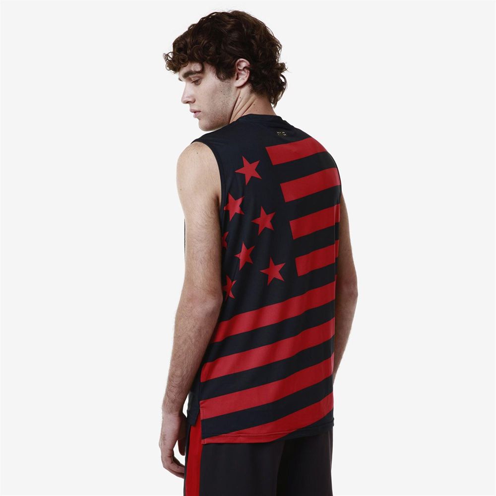 Men Kappa Kombat Drideg Us Tank Top Navy | 471382-CFU