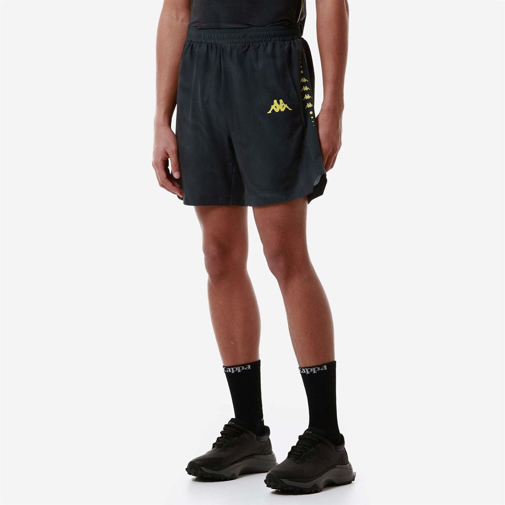 Men Kappa Kombat Fuvu Shorts Black | 357091-LDO