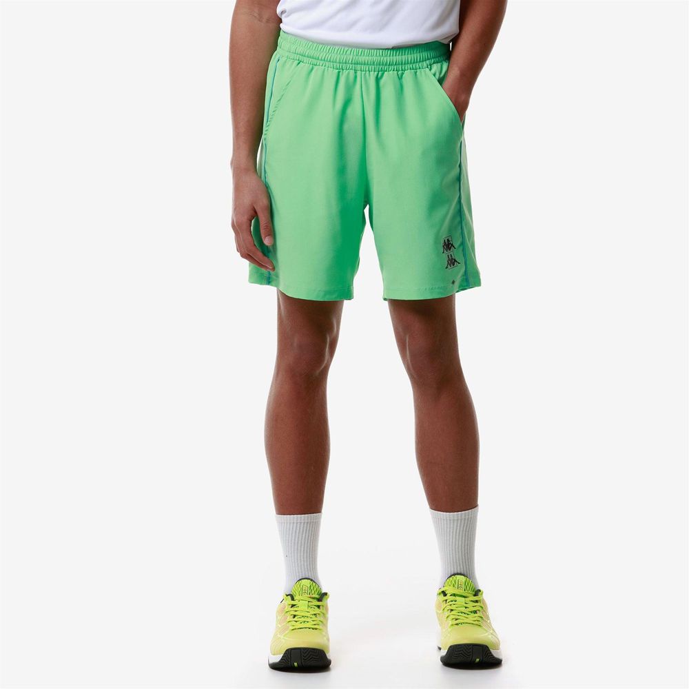 Men Kappa Kombat Padel Fivio Shorts Green | 685721-BAQ