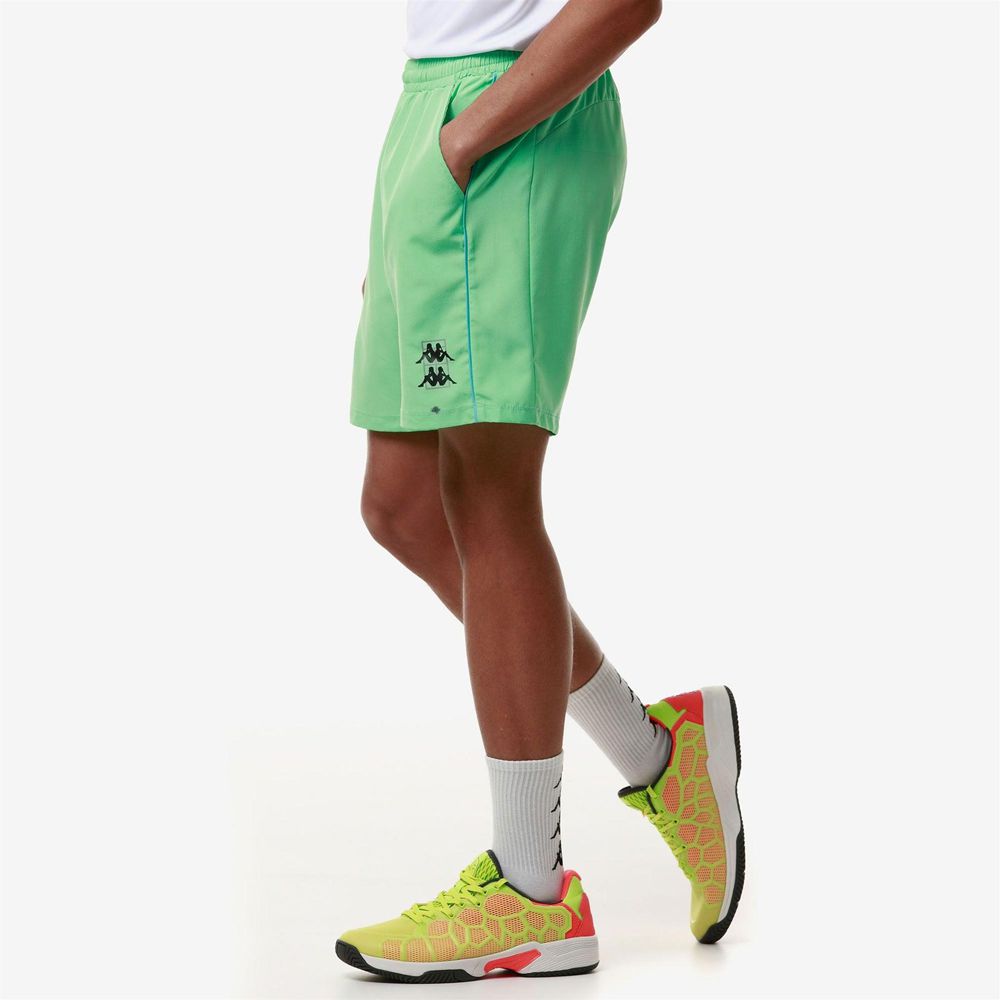 Men Kappa Kombat Padel Fivio Shorts Green | 685721-BAQ