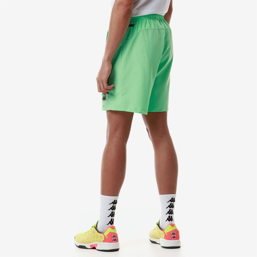 Men Kappa Kombat Padel Fivio Shorts Green | 685721-BAQ