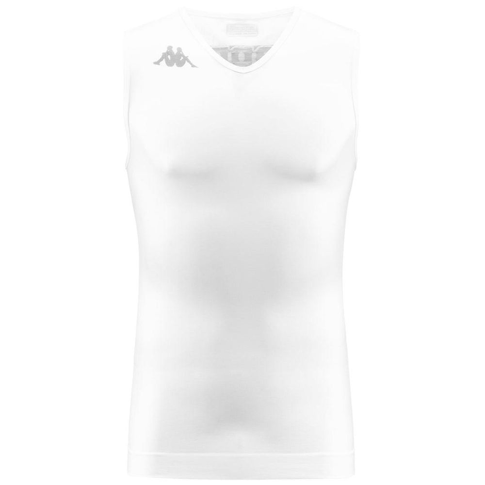 Men Kappa Kombat Skin Bankv Tank Top White | 693184-VRB