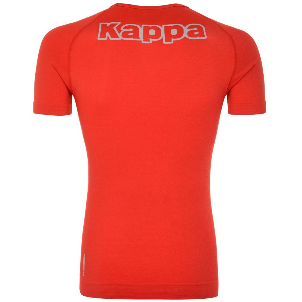 Men Kappa Kombat Skin Bortv T-Shirt Red | 651473-PKX