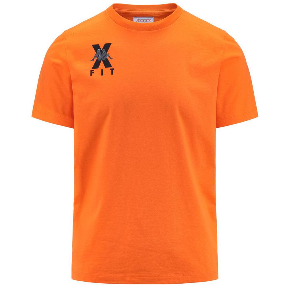 Men Kappa Kombat Wkt Ecairo T-Shirt Orange | 675849-SWD