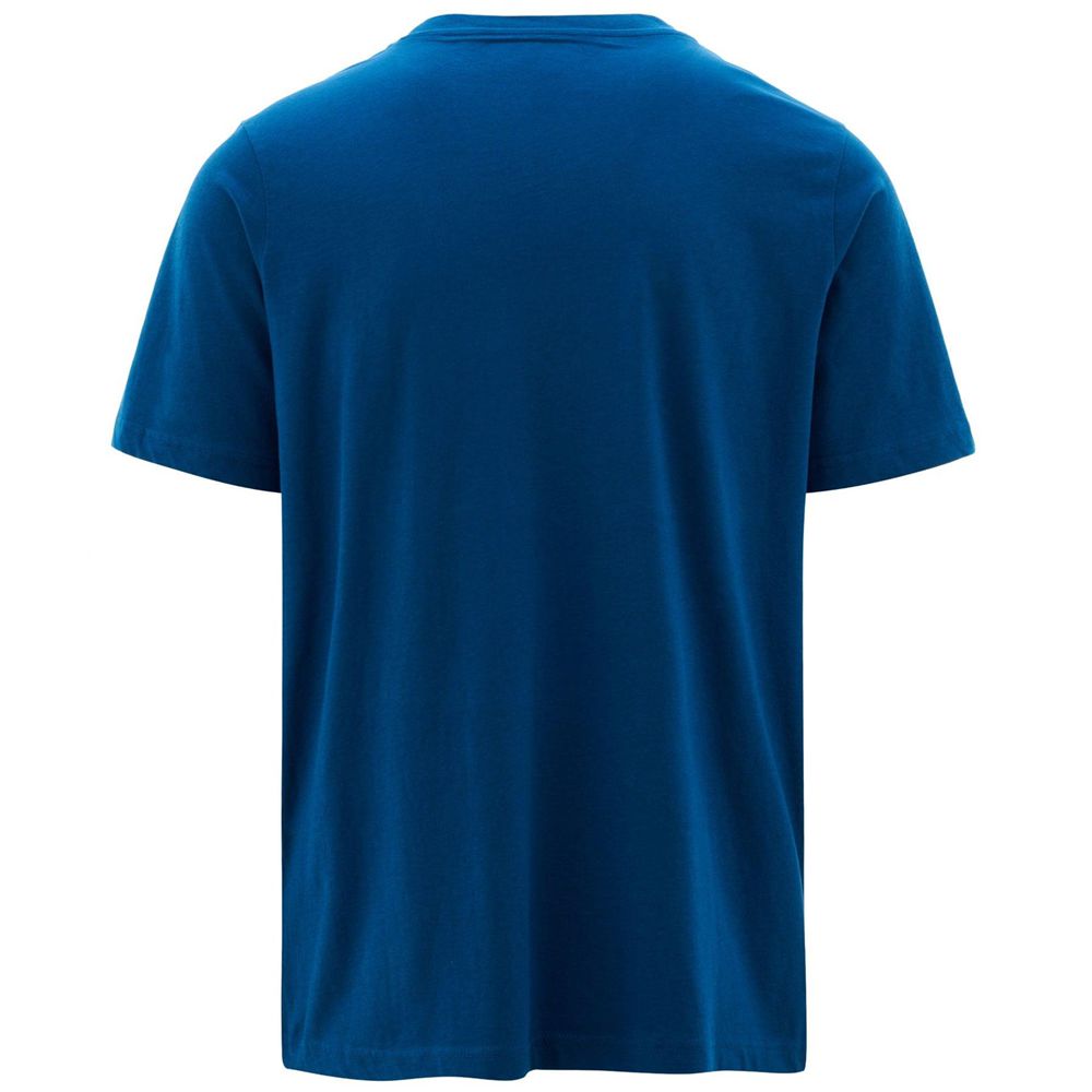 Men Kappa Logo Amberis T-Shirt Blue | 942605-PZI