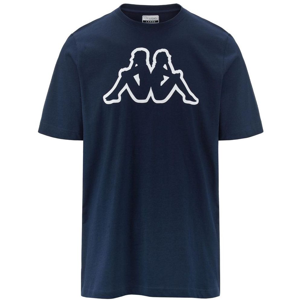 Men Kappa Logo Amberis T-Shirt Navy | 396750-BQE