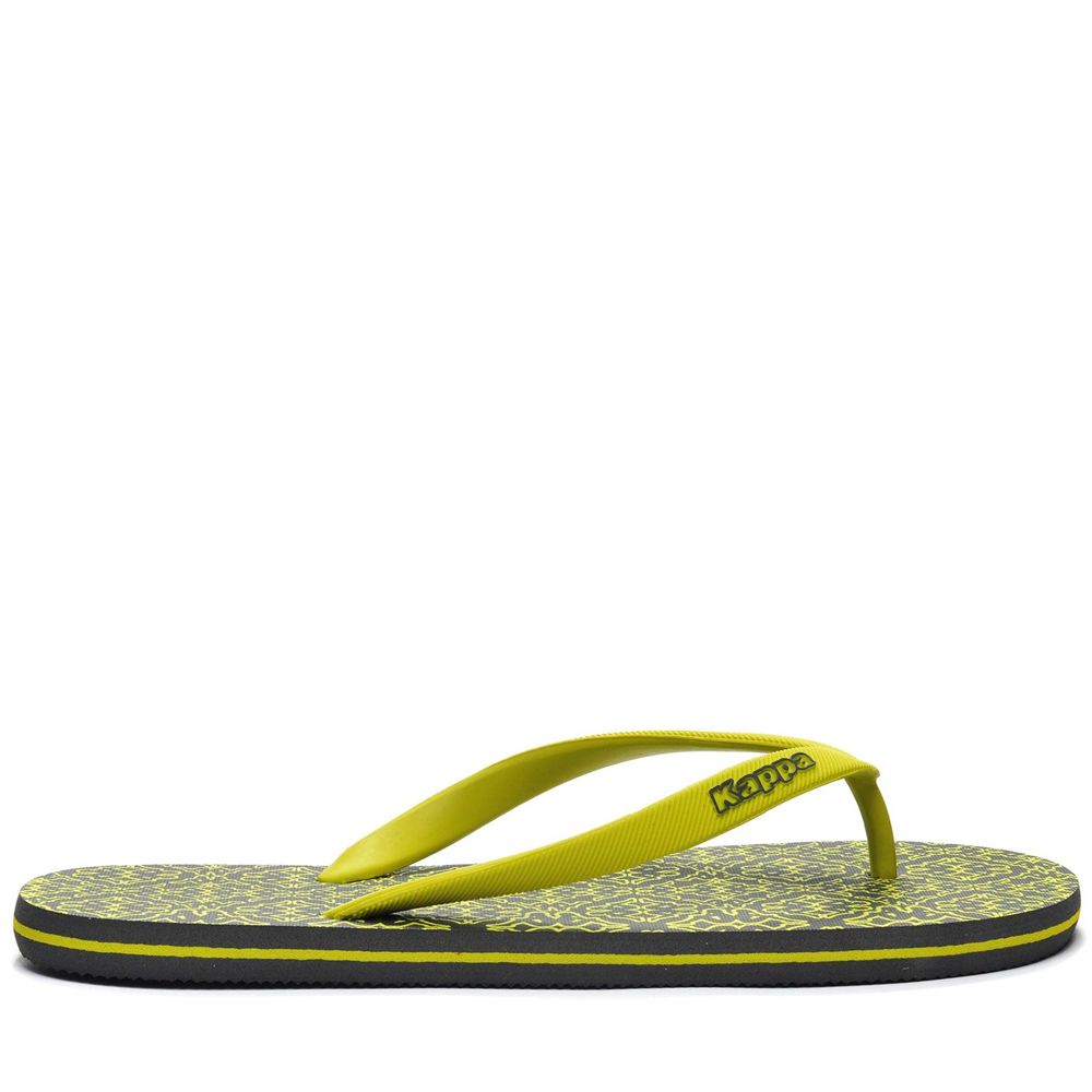 Men Kappa Logo Belkem Flip Flops Green | 021798-YSQ