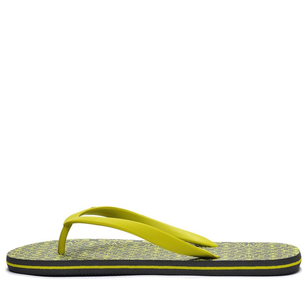 Men Kappa Logo Belkem Flip Flops Green | 021798-YSQ