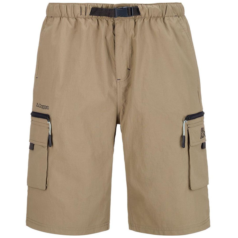 Men Kappa Logo Cargos Shorts Brown | 482165-ZQM