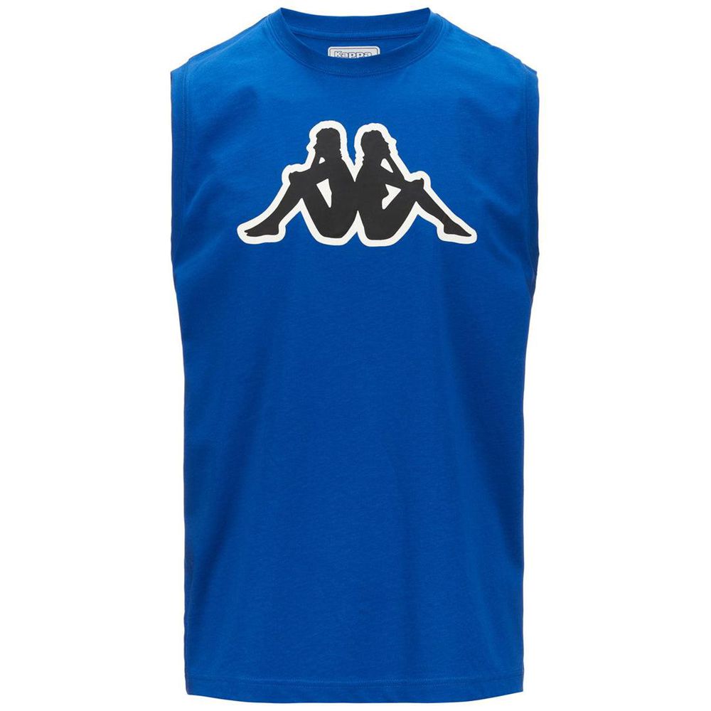 Men Kappa Logo Dwal T-Shirt Blue | 579183-YWK