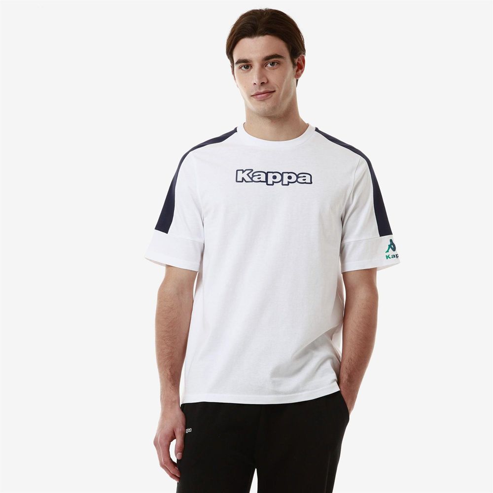 Men Kappa Logo Fagiom T-Shirt White | 308195-PTU