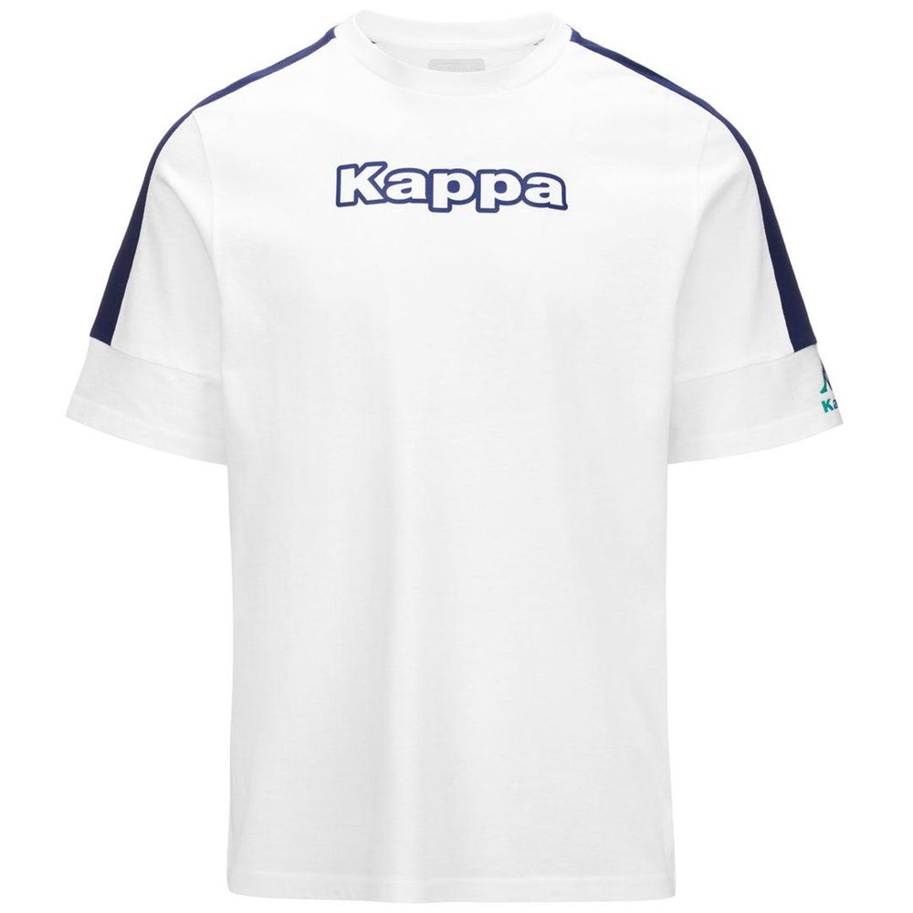 Men Kappa Logo Fagiom T-Shirt White | 308195-PTU