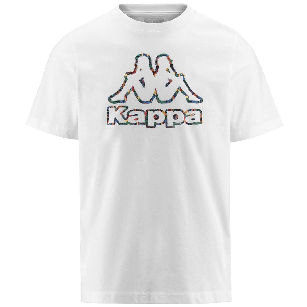 Men Kappa Logo Fario T-Shirt White | 128703-VQI