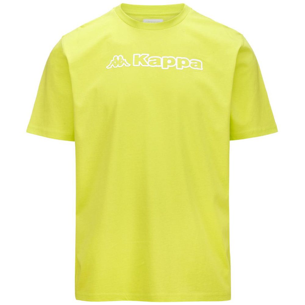 Men Kappa Logo Feddu T-Shirt Yellow | 082613-YLJ