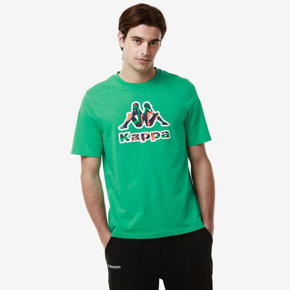 Men Kappa Logo Fioro T-Shirt Green | 307521-AVU