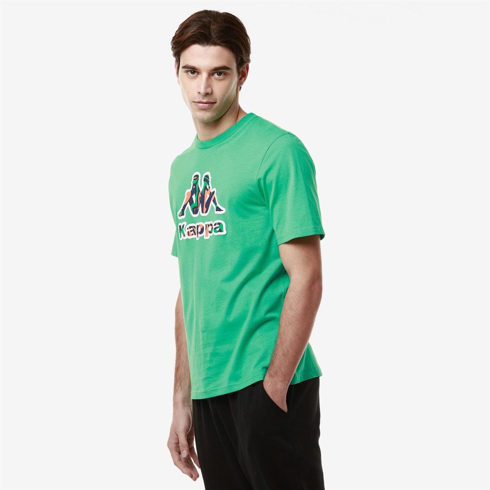 Men Kappa Logo Fioro T-Shirt Green | 307521-AVU