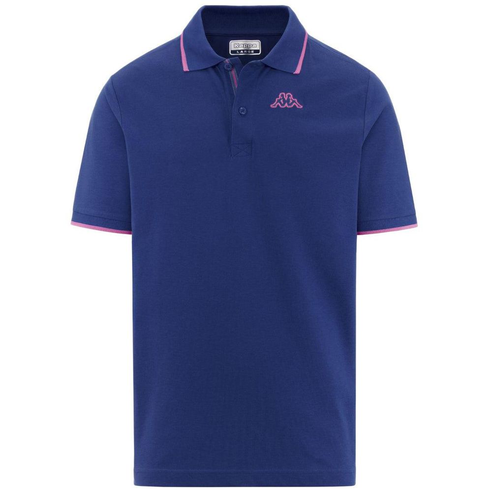 Men Kappa Logo Flu Polo Shirt Blue | 670138-XYN