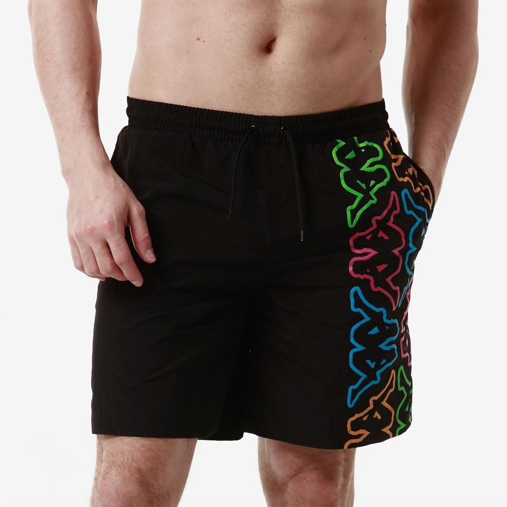 Men Kappa Logo Fokiko Swimwear Black | 106358-QAB