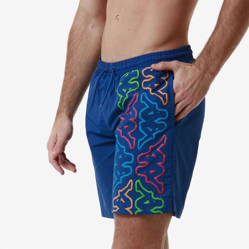 Men Kappa Logo Fokiko Swimwear Blue | 976431-RZO