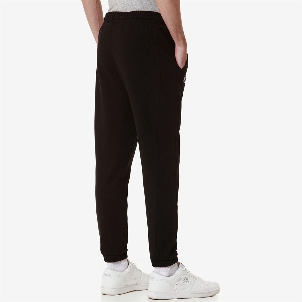 Men Kappa Logo Folio Pants Black | 514826-BJQ