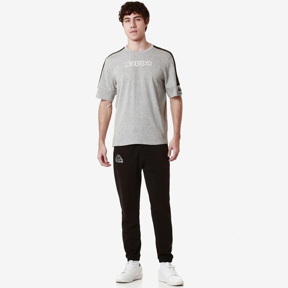 Men Kappa Logo Folio Pants Black | 514826-BJQ