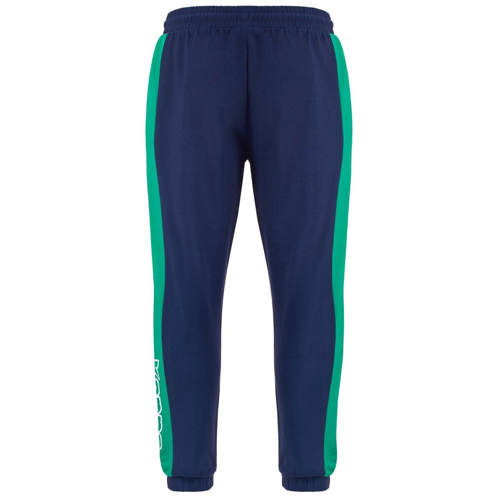 Men Kappa Logo Folio Pants Blue | 371208-UHZ