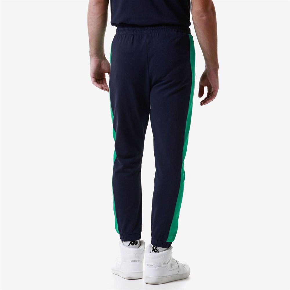 Men Kappa Logo Folio Pants Blue | 371208-UHZ