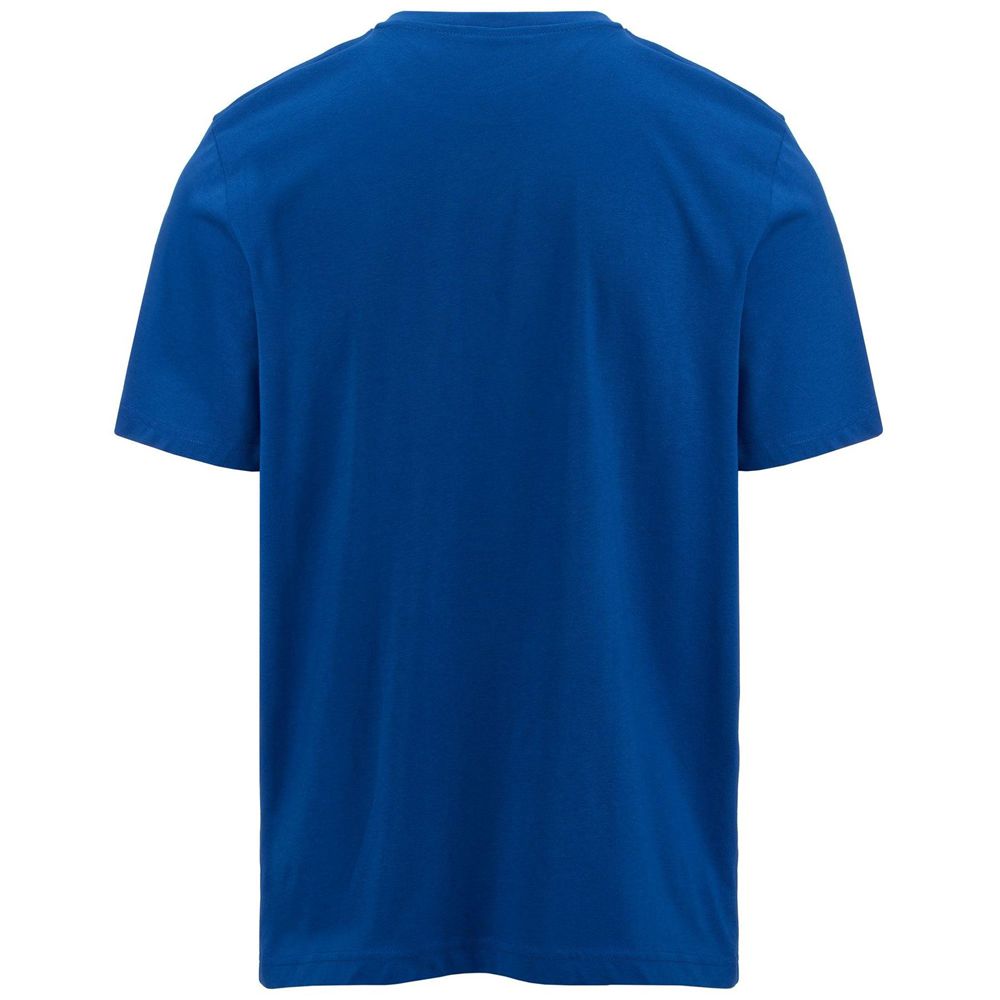 Men Kappa Logo Frezami T-Shirt Blue | 843769-QJT