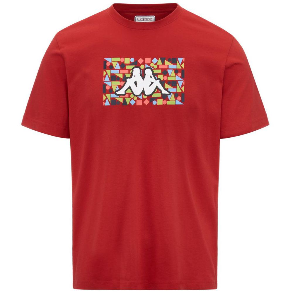 Men Kappa Logo Frezami T-Shirt Red | 258304-PEK