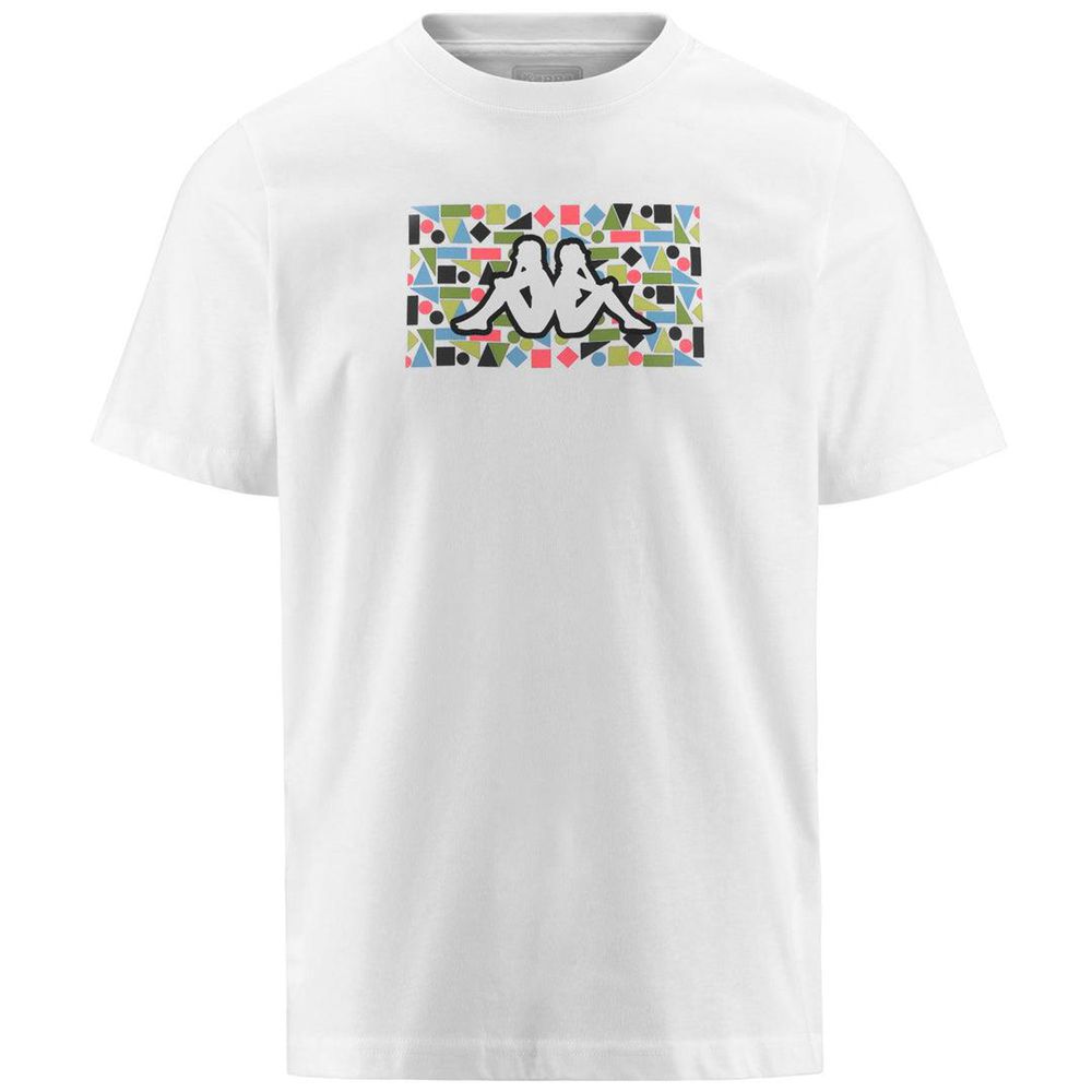 Men Kappa Logo Frezami T-Shirt White | 683719-XRZ