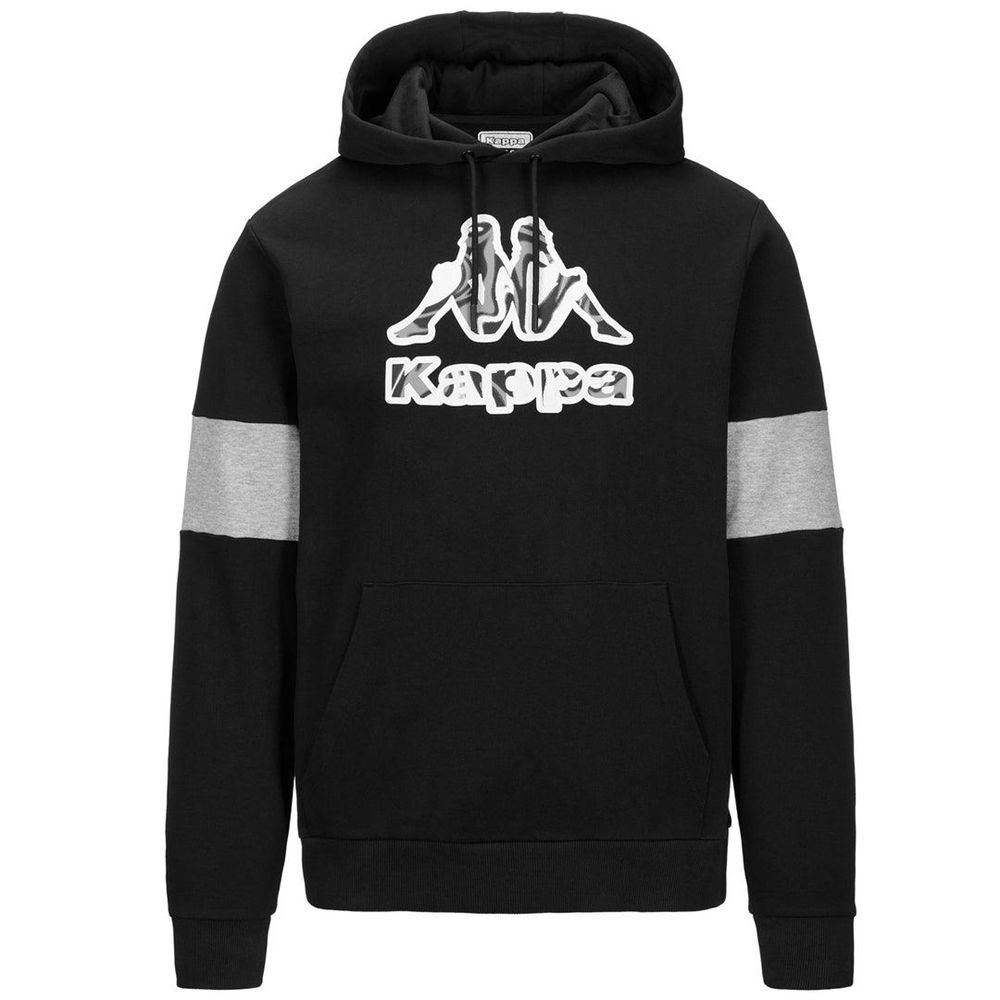 Men Kappa Logo Frofio Hoodie Black | 317284-OQR