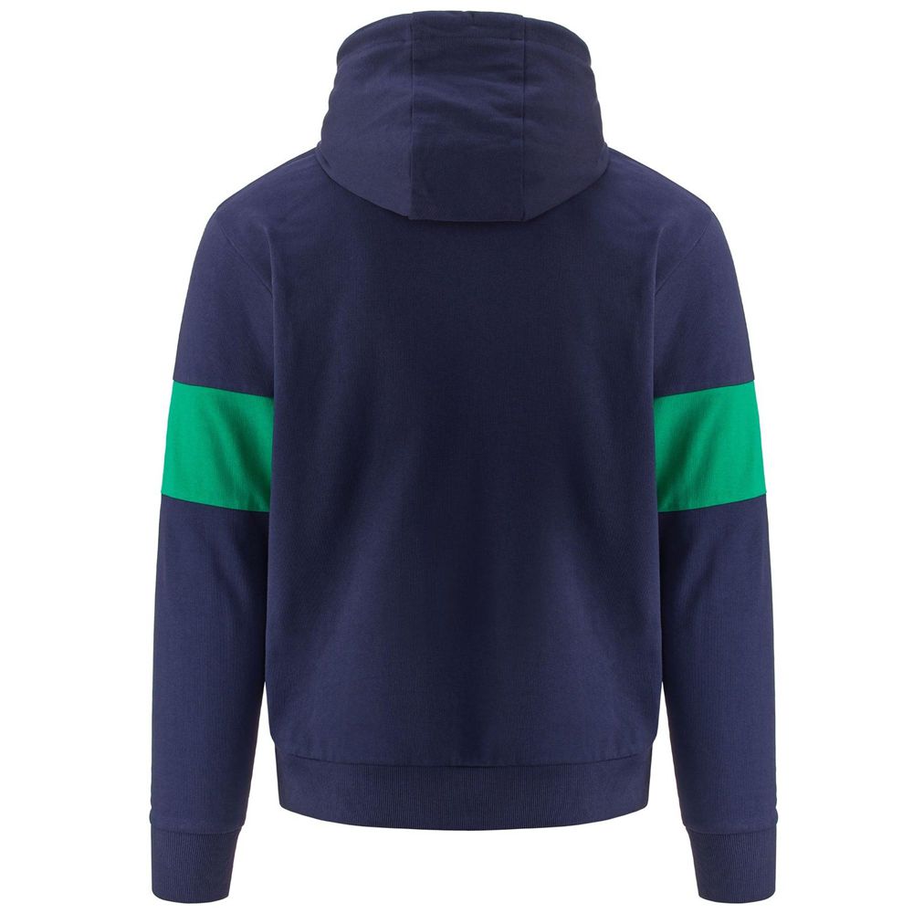 Men Kappa Logo Frofio Hoodie Blue | 273091-SBM