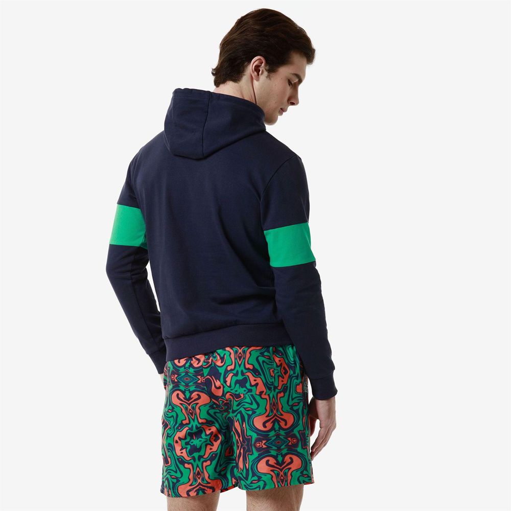 Men Kappa Logo Frofio Hoodie Blue | 273091-SBM