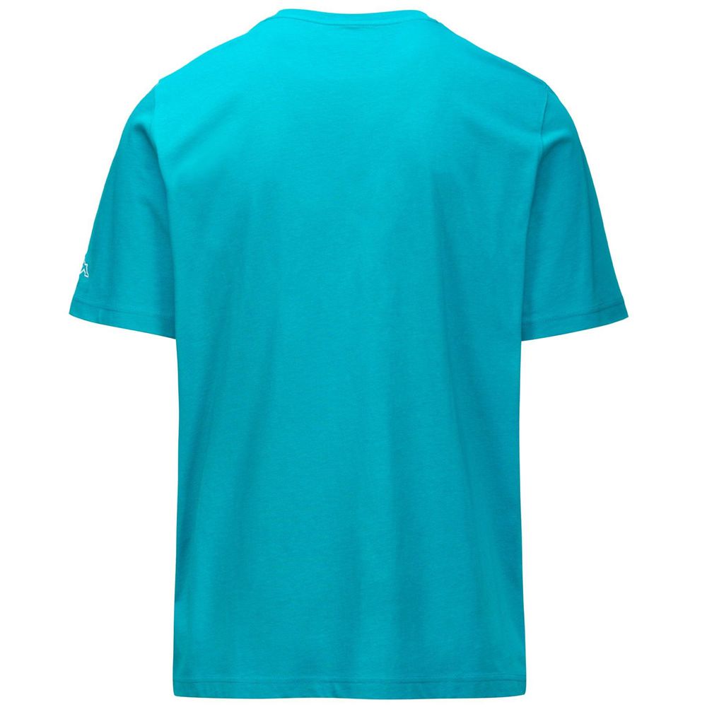 Men Kappa Logo Fromen T-Shirt Blue | 408561-ENV