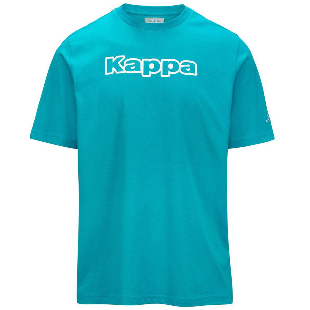 Men Kappa Logo Fromen T-Shirt Blue | 408561-ENV