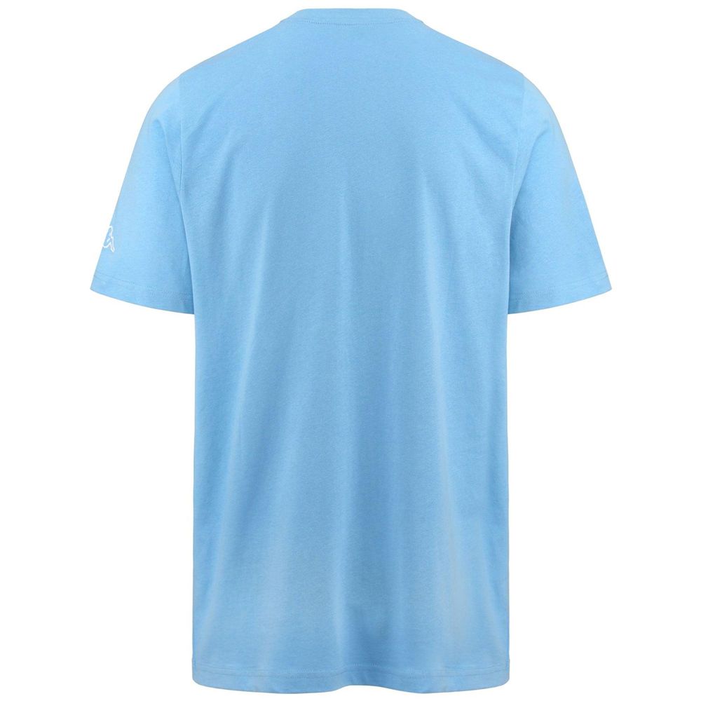 Men Kappa Logo Fromen T-Shirt Blue | 420837-DLS