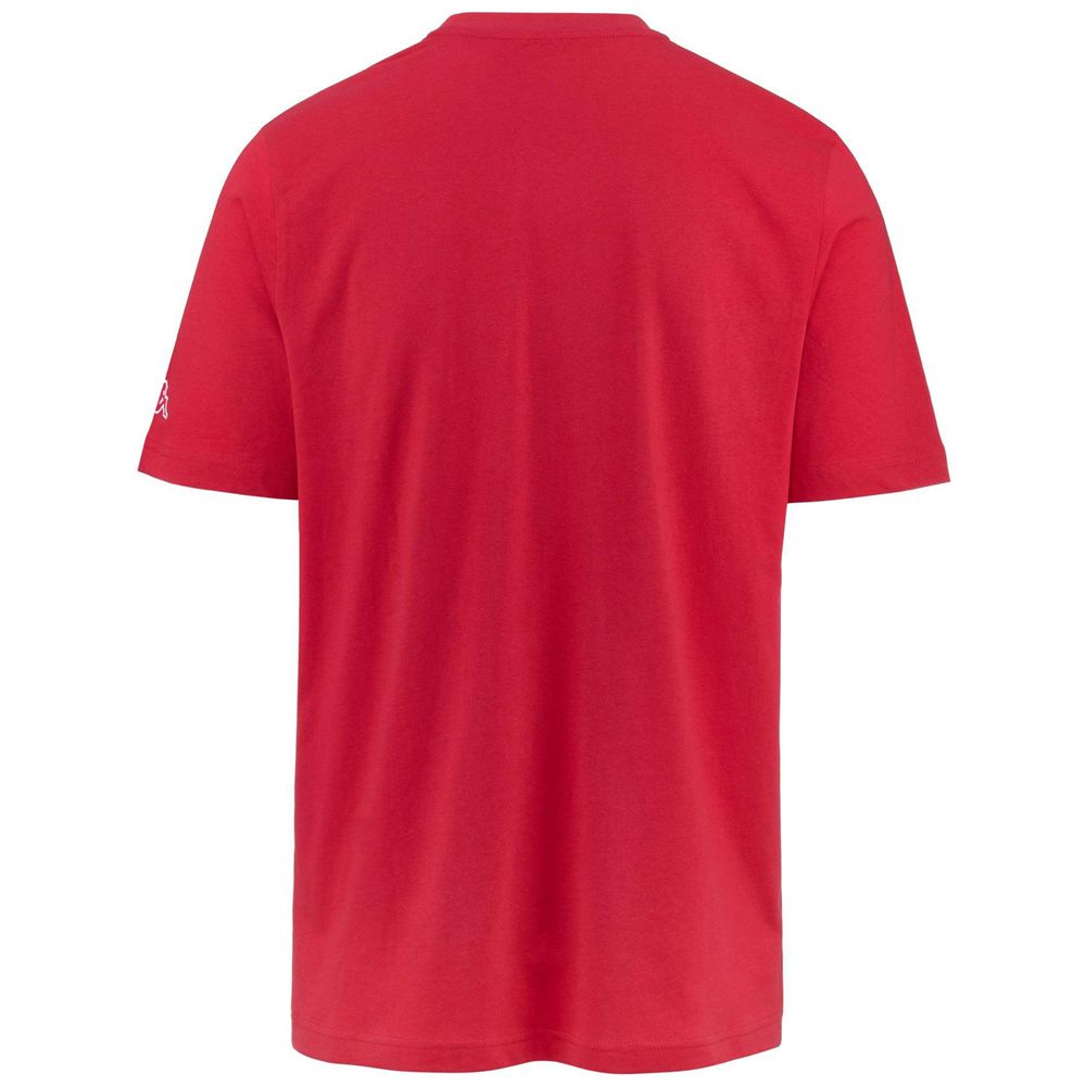 Men Kappa Logo Fromen T-Shirt Red | 075932-LTI