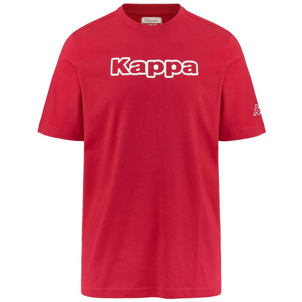 Men Kappa Logo Fromen T-Shirt Red | 075932-LTI