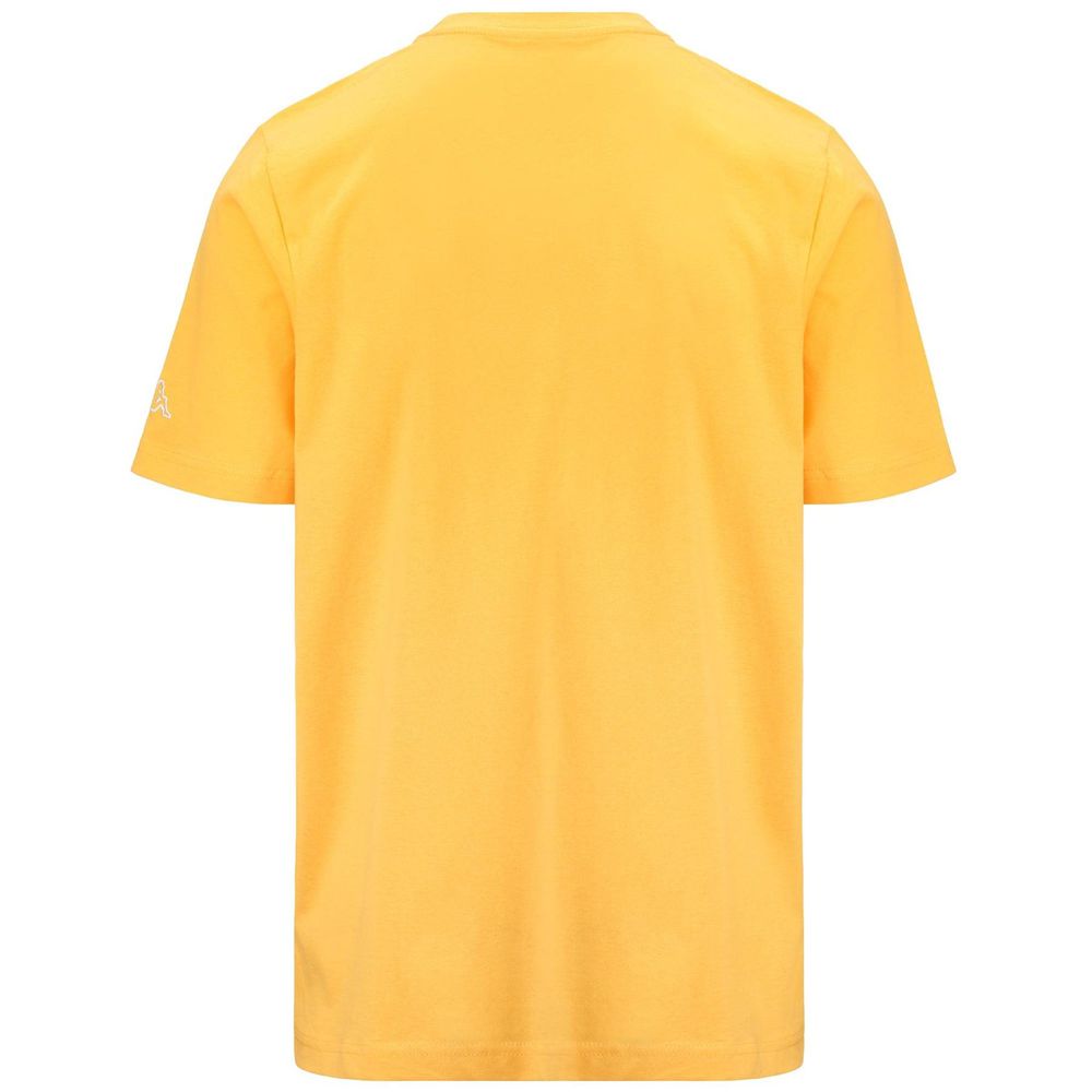 Men Kappa Logo Fromen T-Shirt Yellow | 316428-YZG