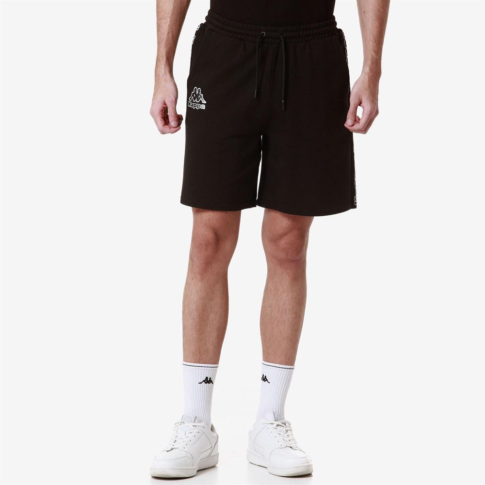 Men Kappa Logo Fulto Shorts Black | 849605-GCA