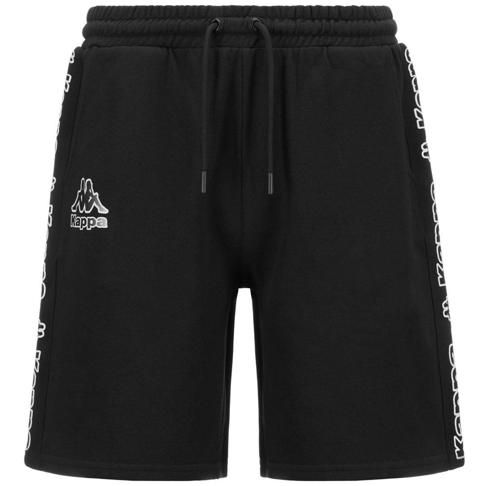 Men Kappa Logo Fulto Shorts Black | 849605-GCA