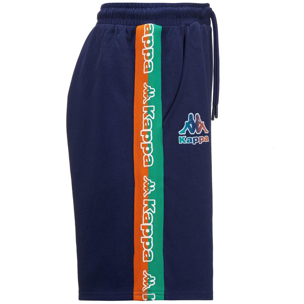 Men Kappa Logo Fulto Shorts Navy | 364921-WNY