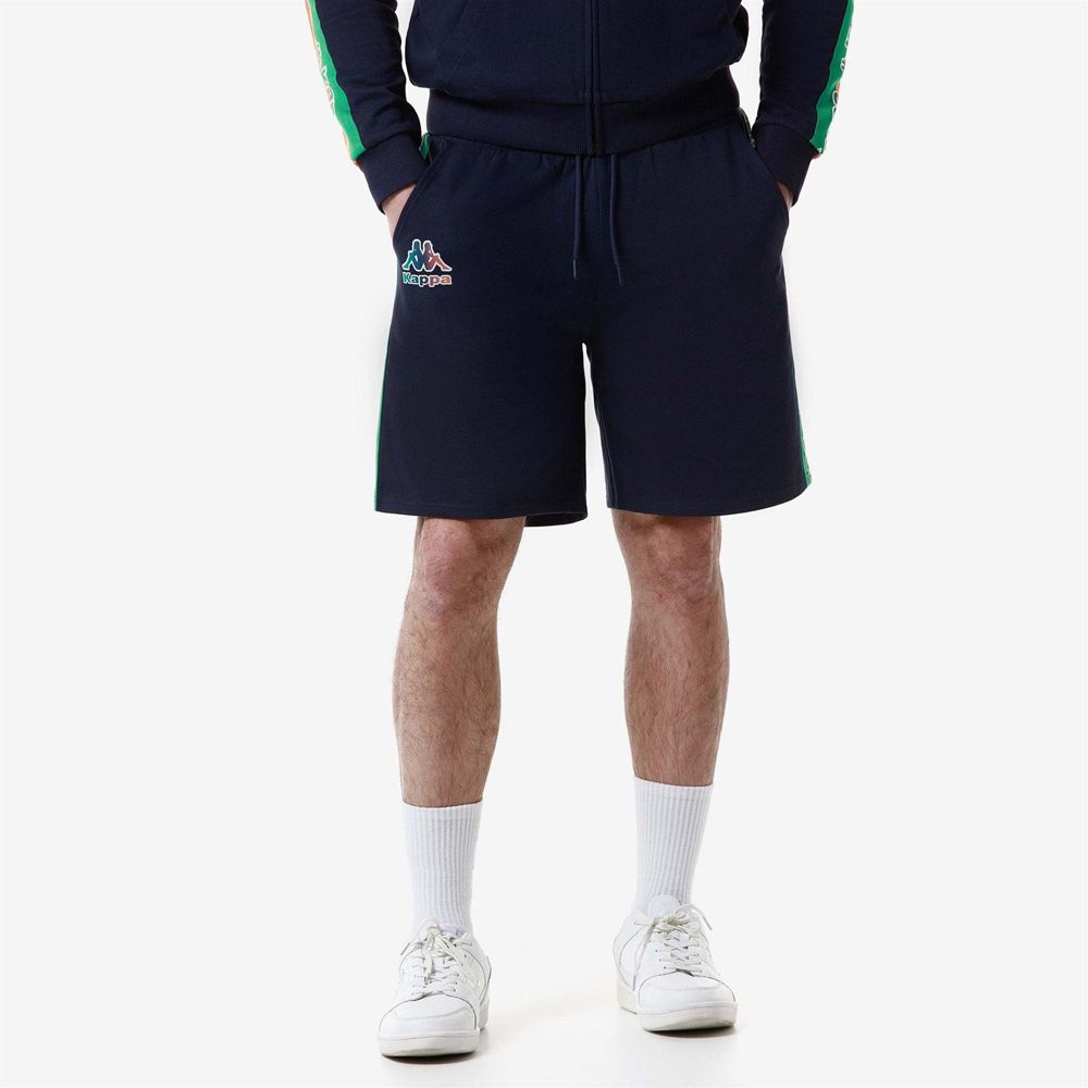 Men Kappa Logo Fulto Shorts Navy | 364921-WNY