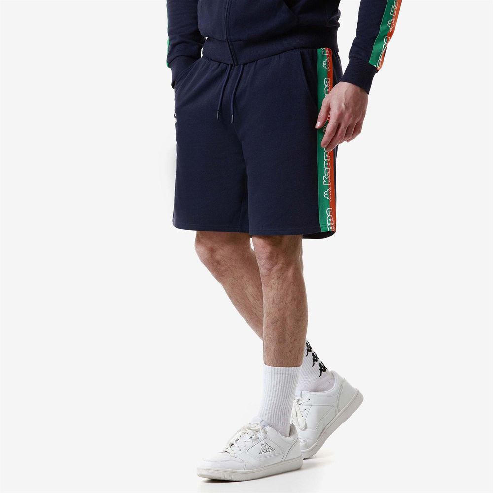 Men Kappa Logo Fulto Shorts Navy | 364921-WNY