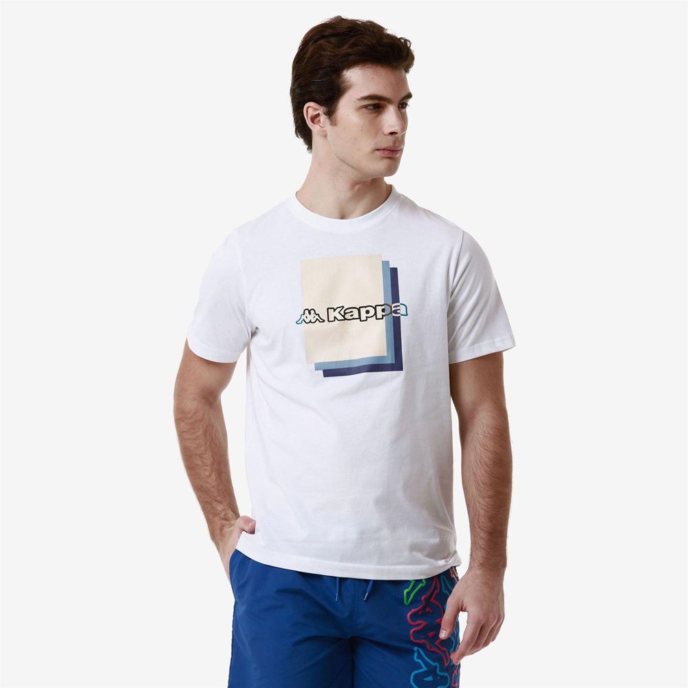 Men Kappa Logo Fuoviom T-Shirt White | 960587-FQI