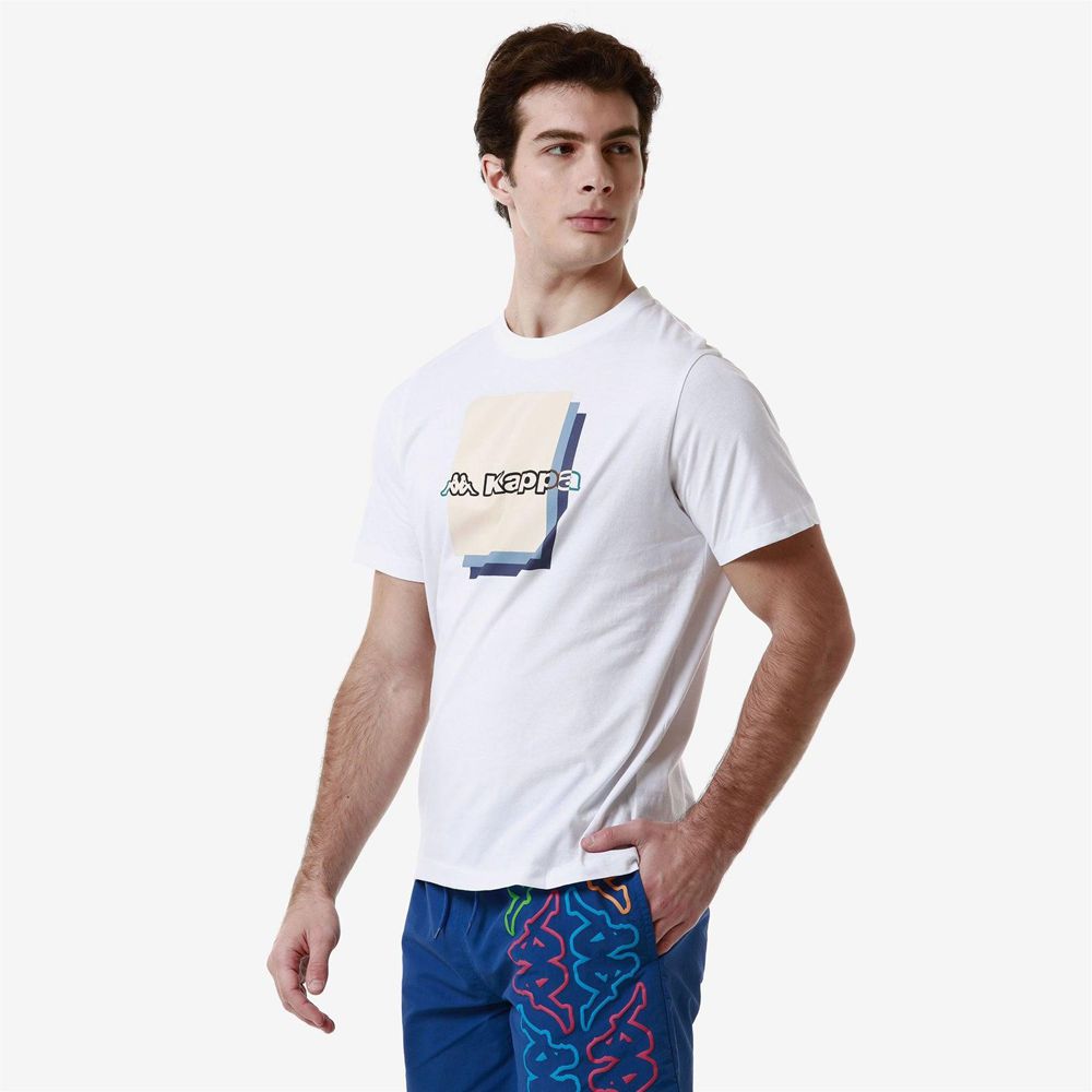 Men Kappa Logo Fuoviom T-Shirt White | 960587-FQI