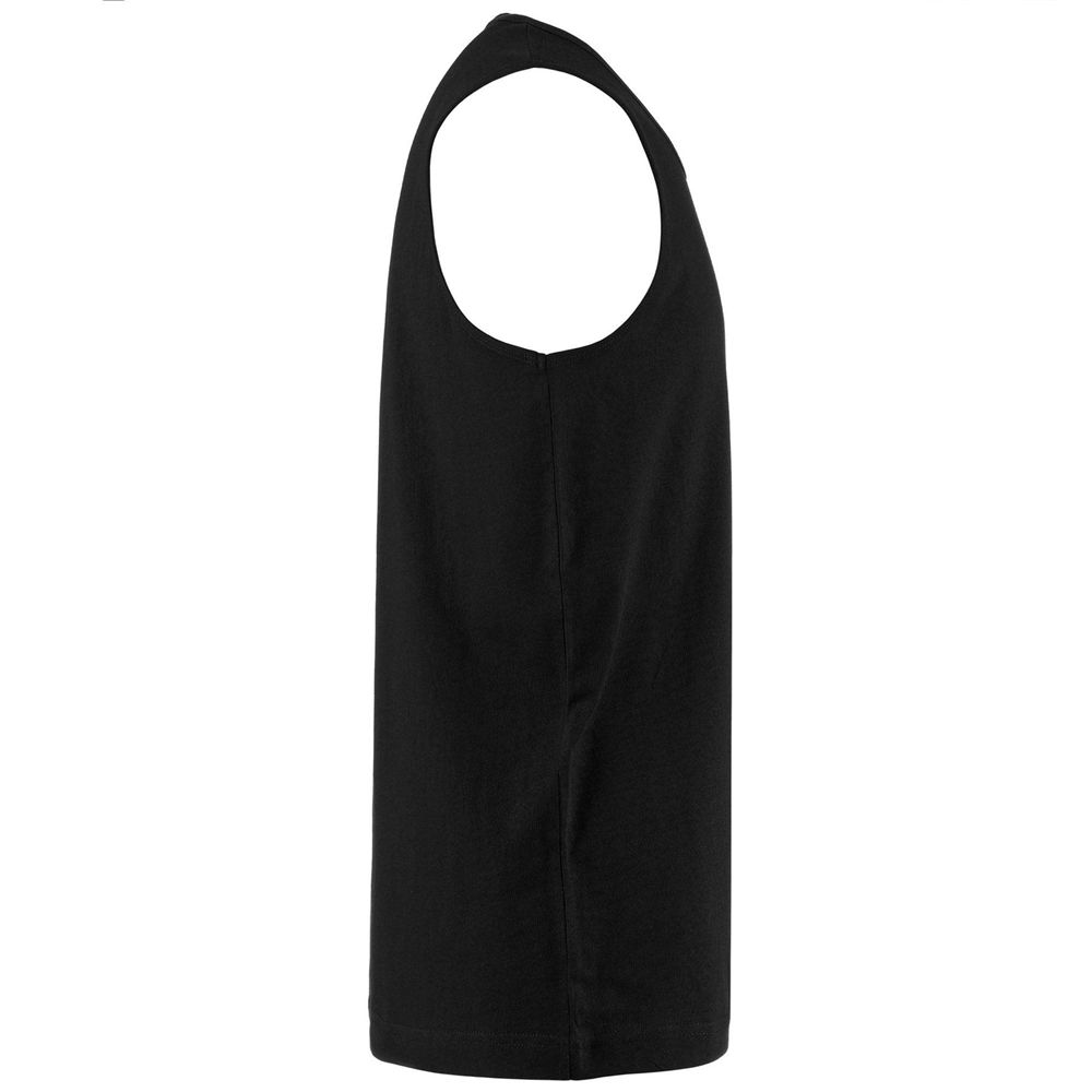 Men Kappa Logo Gatan Tank Top Black | 408231-UBN