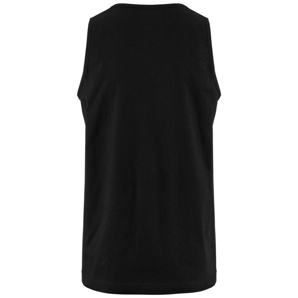 Men Kappa Logo Gatan Tank Top Black | 408231-UBN