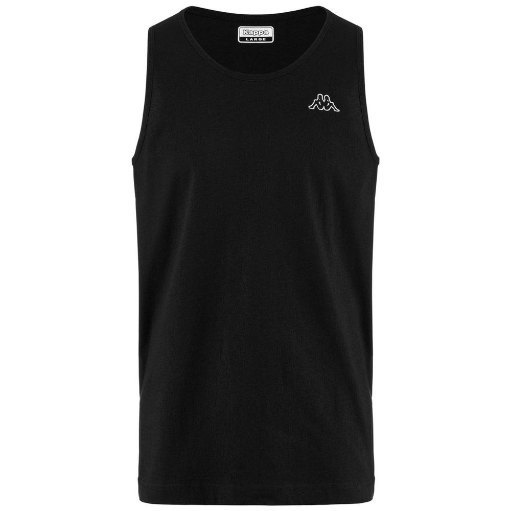 Men Kappa Logo Gatan Tank Top Black | 408231-UBN