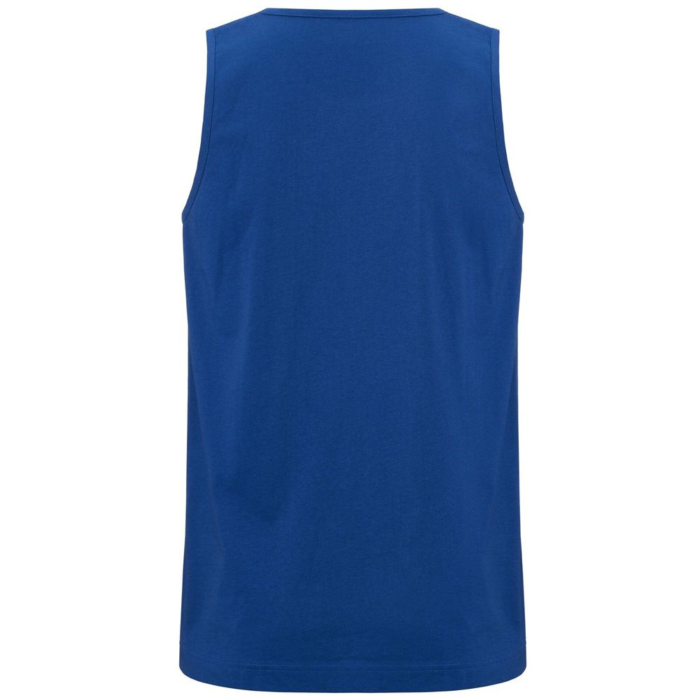 Men Kappa Logo Gatan Tank Top Blue | 692547-AGT